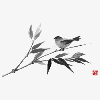 水墨竹子png免抠素材_88icon https://88icon.com 小鸟水墨画 毛笔画 水墨画免扣下载 水墨竹子画 竹子