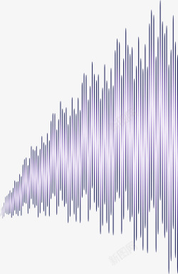 密集紫色音浪线条素材