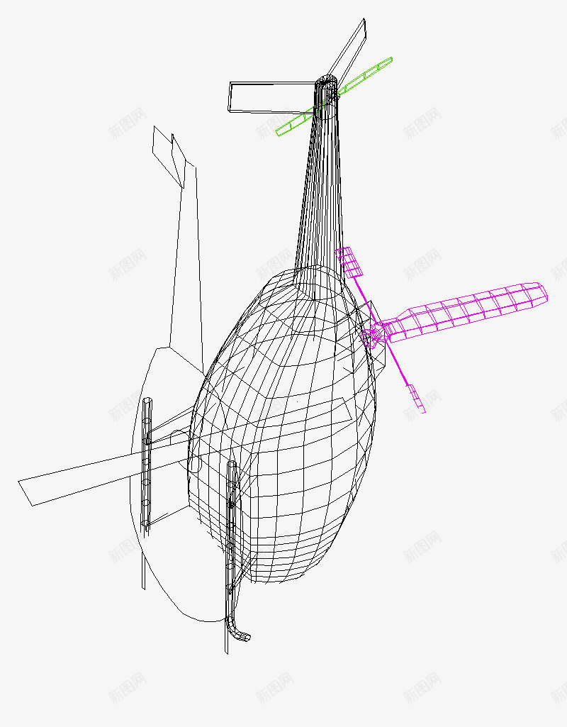 飞机3D线稿png免抠素材_88icon https://88icon.com 免费下载 线框图 线稿 飞机