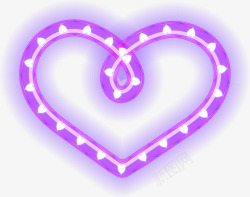 手绘紫色爱心灯光素材