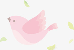 粉色春季卡通小鸟素材