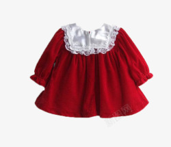 红丝绒儿童礼服裙素材