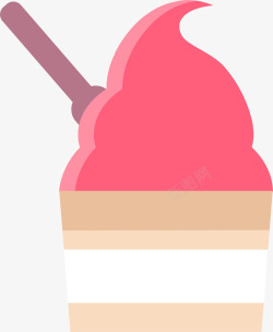 草莓冰糕卡通草莓冰沙装饰高清图片