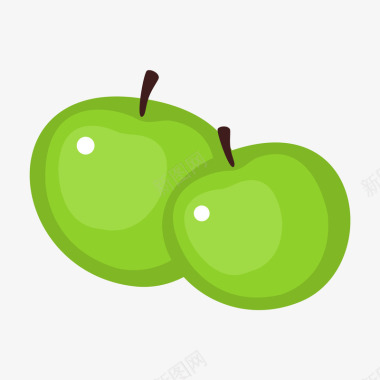 绿色圆弧苹果元素矢量图图标图标