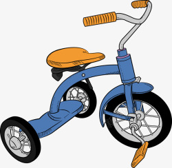 儿童玩具三轮脚踏车矢量图素材