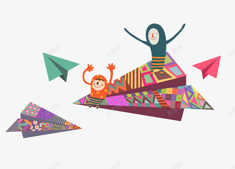 坐在纸飞机上的女孩png免抠素材_88icon https://88icon.com 卡通 可爱的 女孩 简笔 纸飞机 飞行的 高兴地