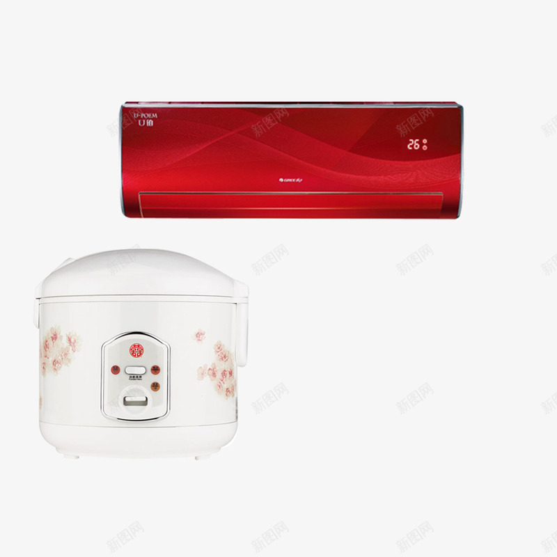 空调电饭煲电器组合psd免抠素材_88icon https://88icon.com 源文件 电器组合 电饭煲 空调