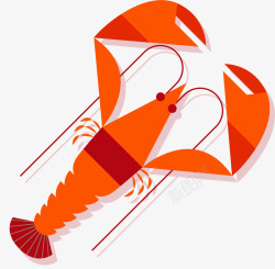 创意夏季龙虾装饰图案矢量图素材