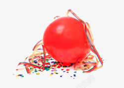 红色彩带气球素材