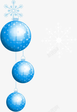 圣诞节蓝色圣诞球素材