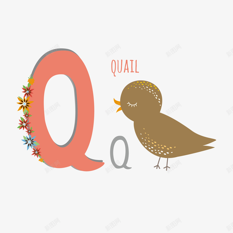 棕色小鸟Q字母矢量图eps免抠素材_88icon https://88icon.com Q字母 卡通 卡通的 卡通的小鸟 可爱小鸟 字母 字母Q 小鸟 矢量图