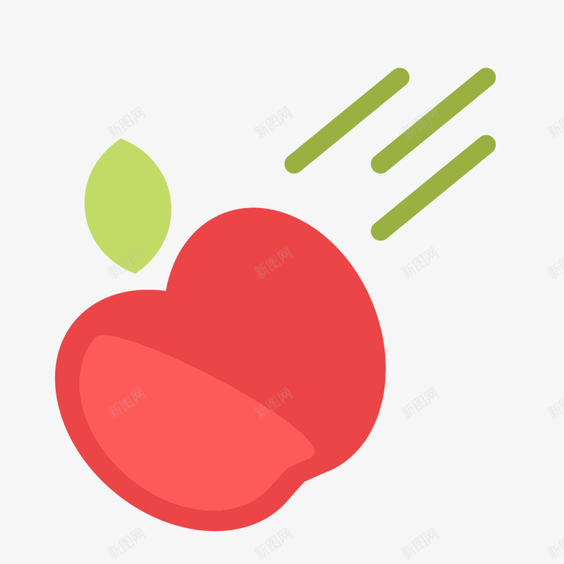 红色手绘的苹果食物png免抠素材_88icon https://88icon.com 动漫动画 卡通手绘 水果 红苹果 绿色线条 苹果 装饰图