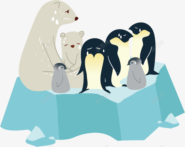 冰块上的企鹅png免抠素材_88icon https://88icon.com 企鹅 北极 北极雪 夏季