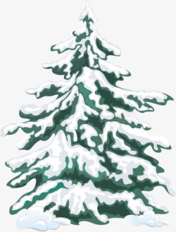 手绘冬季雪花圣诞树素材