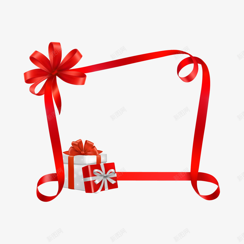 红色精美丝带礼带包装png免抠素材_88icon https://88icon.com 丝带 包装 礼带 精美 红色