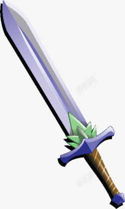 紫色游戏刀剑工具素材