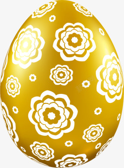 复活节金色花朵彩蛋素材