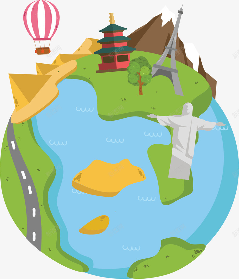 暑假毕业环球旅游矢量图ai免抠素材_88icon https://88icon.com 夏季 旅游 旅游季 暑假来了 环球旅游 矢量png 矢量图