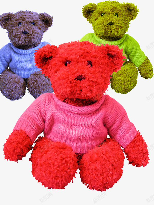 穿着毛衣的小熊玩偶png免抠素材_88icon https://88icon.com 儿童玩具 小熊玩偶 毛绒玩具 穿着毛衣的