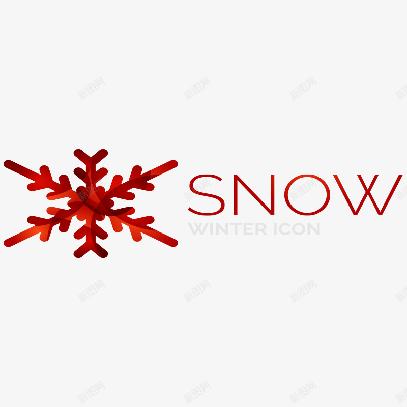 红色新年雪花英文字png免抠素材_88icon https://88icon.com SNOW 冬季 卡通英文 新年 红色英文 红色雪花 英文字母