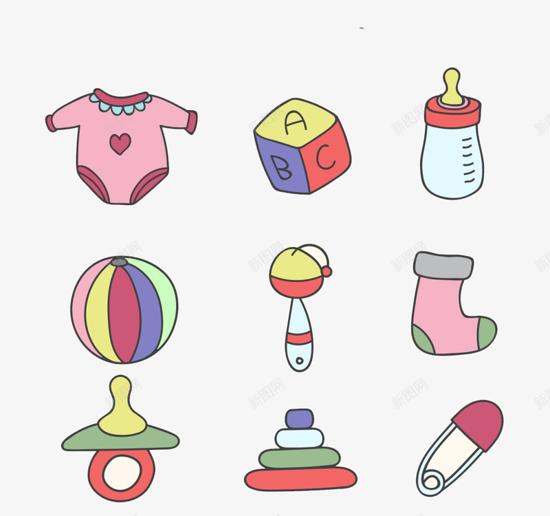 婴儿元素png免抠素材_88icon https://88icon.com 卡通 婴儿 玩具 装饰