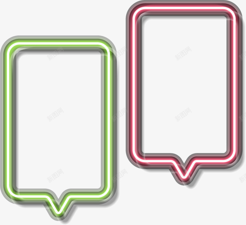 红绿色对话框png免抠素材_88icon https://88icon.com 创意对话框 多彩光晕 红色对话框 绿色对话框 长方形对话框 阴影