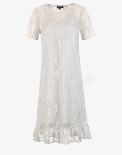 白色镂空连衣裙素材