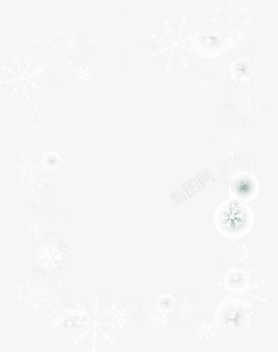 冬季白色雪花边框素材
