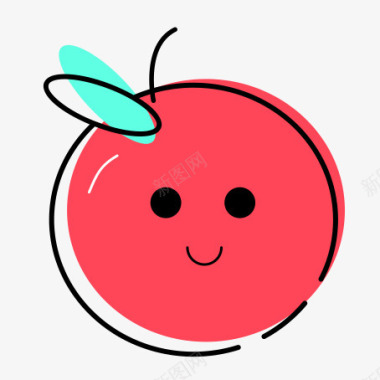 食物苹果笑脸图标图标