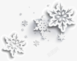 冬季灰色雪花装饰素材