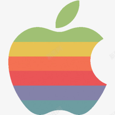 彩虹色块彩虹苹果标志图标图标