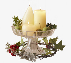 苹果蜡烛圣诞节装饰烛台高清图片