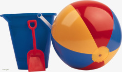 沙滩球桶铲子玩具素材