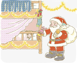 圣诞老人派礼物素材