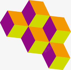 彩色立体方块组合矢量图素材