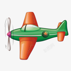 卡通绿色飞机战斗机素材