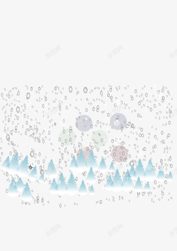 冬季雪天背景矢量图ai免抠素材_88icon https://88icon.com 冬季 松树林 树木 背景 雪花 矢量图