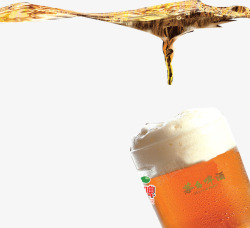 喷溅酒花啤酒高清图片