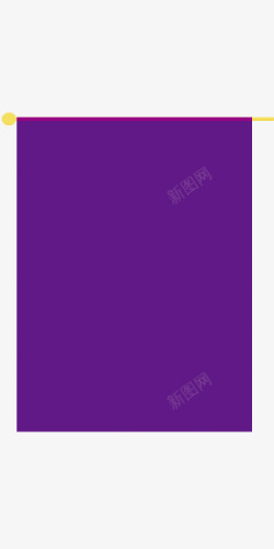 紫色旗帜话框简约色块素材