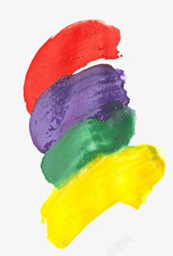 水彩手绘彩虹色块素材