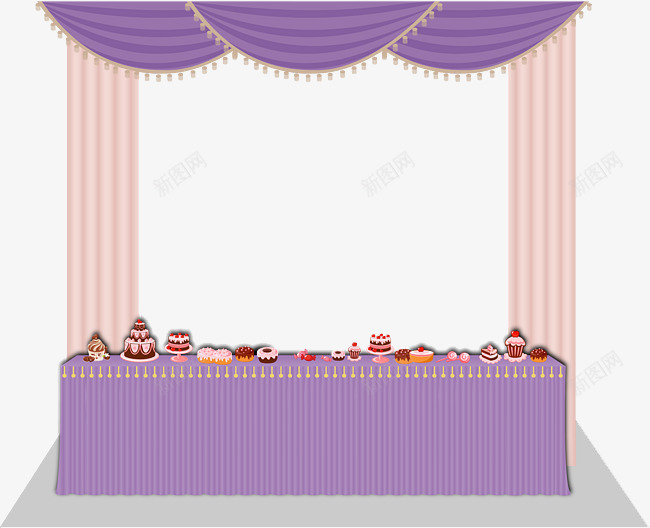 淡紫色食品舞台png免抠素材_88icon https://88icon.com PNG 卡通 手绘 淡紫色 美食 舞台 食品 餐桌