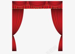 红色舞台帷幕窗帘素材