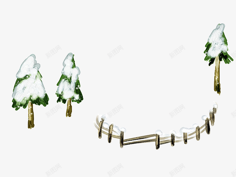 披上雪装的树png免抠素材_88icon https://88icon.com 冬季 卡通树 手绘栅栏 手绘树 数木 柏树 植物 雪花