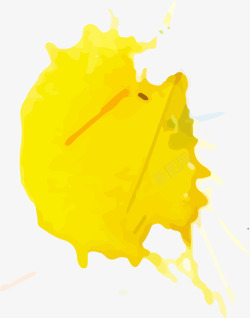 黄色水墨喷彩图案素材
