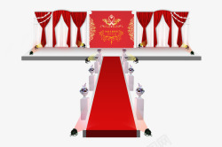 红色婚礼舞台素材