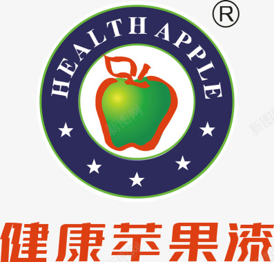 企业标识设计健康苹果漆logo矢量图图标图标