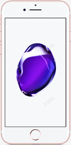 手绘苹果手机紫色宝石素材