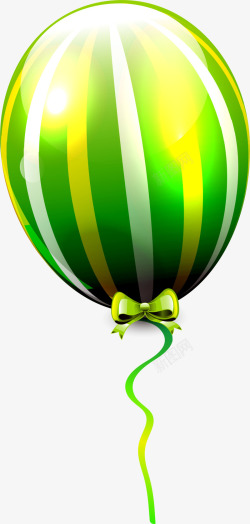 儿童节绿色条纹气球素材