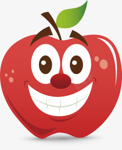 咧嘴咧嘴笑的苹果矢量图高清图片