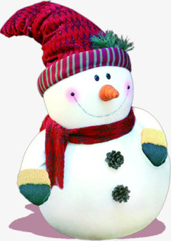 红色帽子雪人冬季吊牌素材